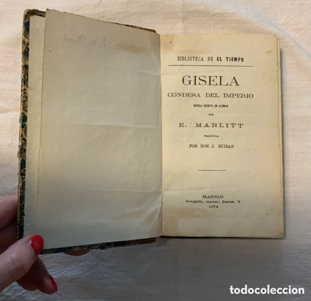 Libros antiguos: Gisela, condesa del imperio. E. Marlitt. 1874 - Foto 3