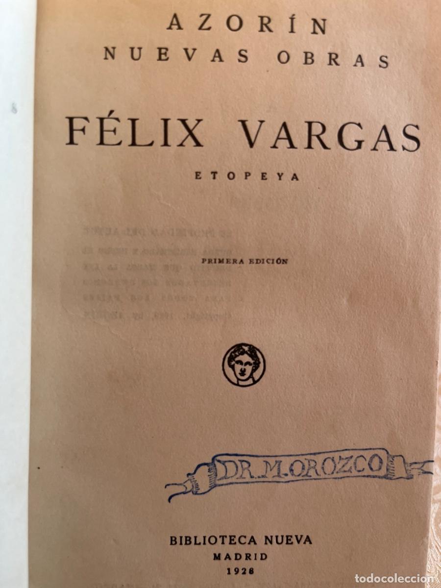 Libros antiguos: Azorin.- Felix Vargas. Etopeya - Foto 2