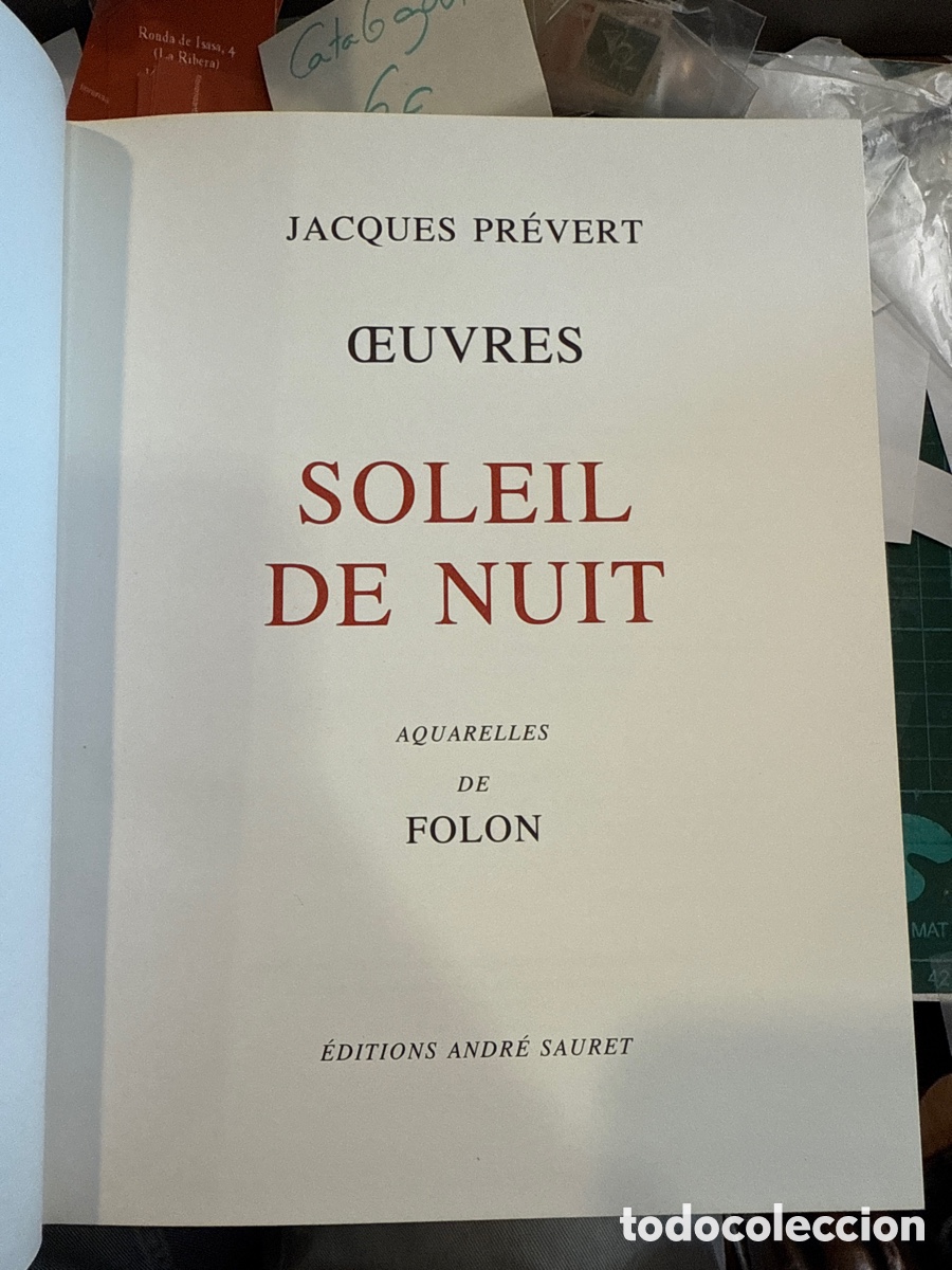 Libros antiguos: PR&Eacute;VERT, Jacques. Oeuvres / aquarelles de Folon - Foto 14