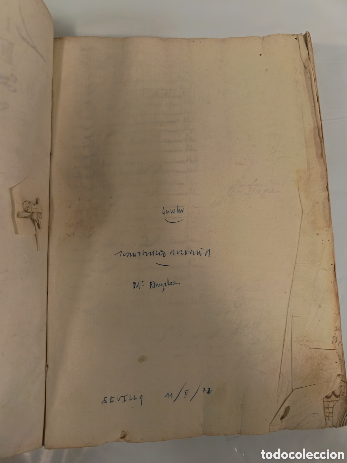 Libros antiguos: Libro manuscrito en pergamino &ndash; &ldquo;Libro de Restos&hellip; A&ntilde;o de 1708&rdquo; &ndash; - Foto 5