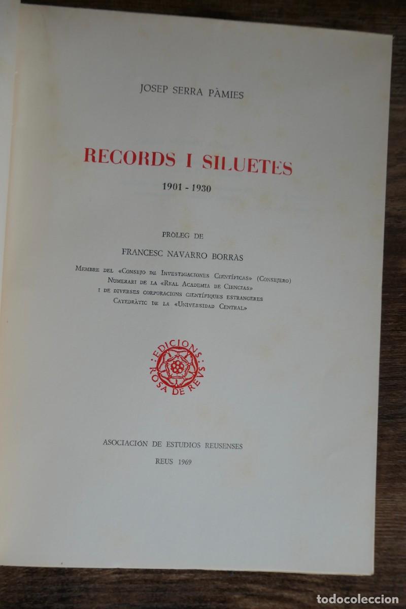 Libros antiguos: RECORDS I SILUETES -JOSEP SERRA 1969 - Foto 2