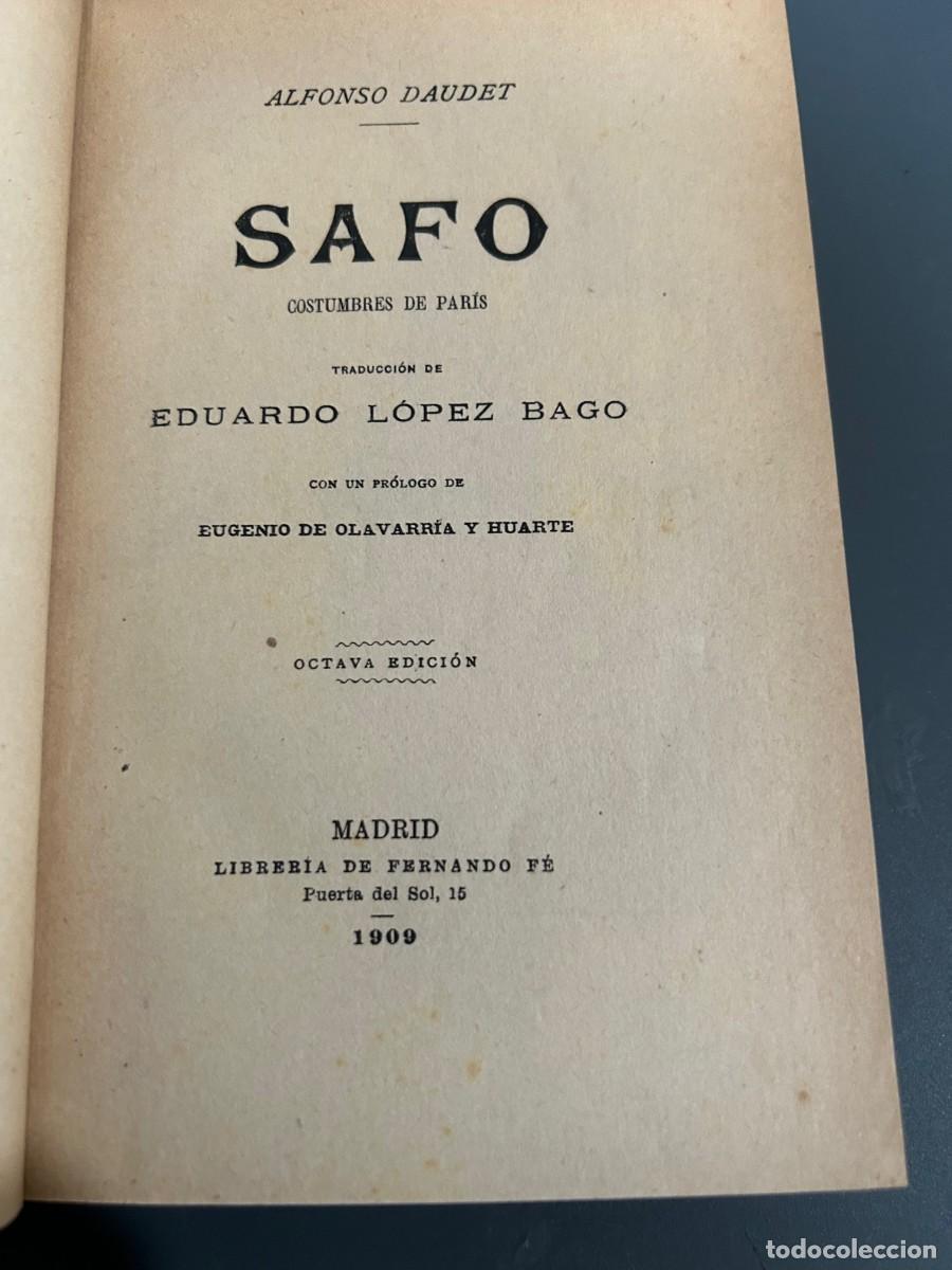 Libros antiguos: SAFO. ALFONSO DAUDET. 1909. - Foto 1