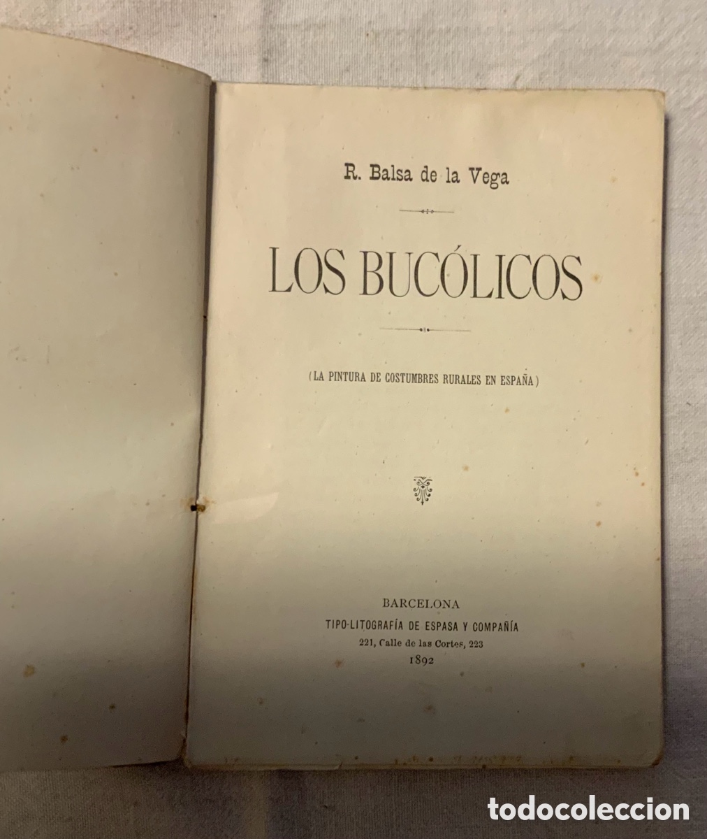 Libros antiguos: Los buc&oacute;licos. R. Balsa De la Vega. 1892 - Foto 4