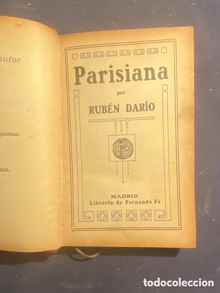 Libros antiguos: RUBEN DARIO: - PARISIANA - (s.a.) - Foto 2