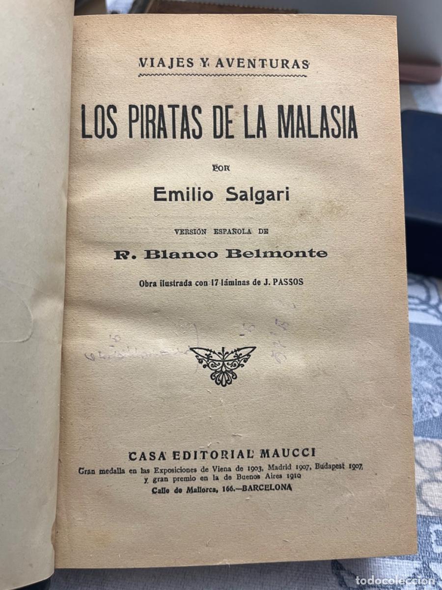 Libros antiguos: Salgari, Emilio.- Los piratas de Malasia. - Foto 3