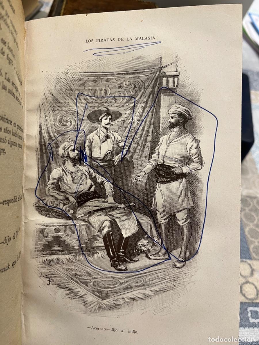 Libros antiguos: Salgari, Emilio.- Los piratas de Malasia. - Foto 5