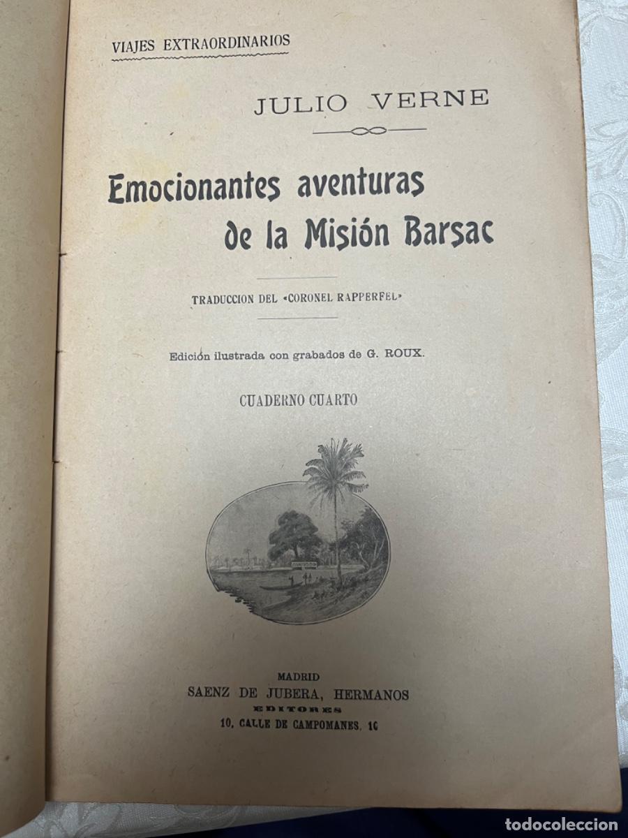 Libros antiguos: Verne, Julio.- Aventuras de la Misi&oacute;n Barsac. - Foto 2
