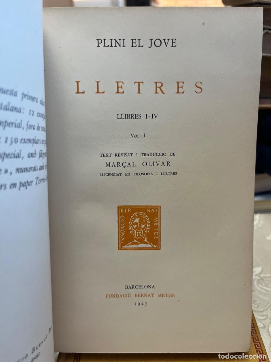 Libros antiguos: Plini el Joven.- Lletres ( 2 vols) - Foto 3