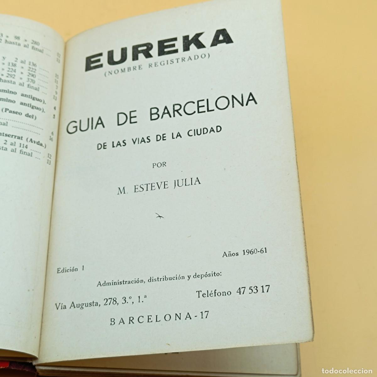 Libros antiguos: LIBRO EUREKA. GUIA DE LAS CALLES DE BARCELONA. 1960. ET. - Foto 2