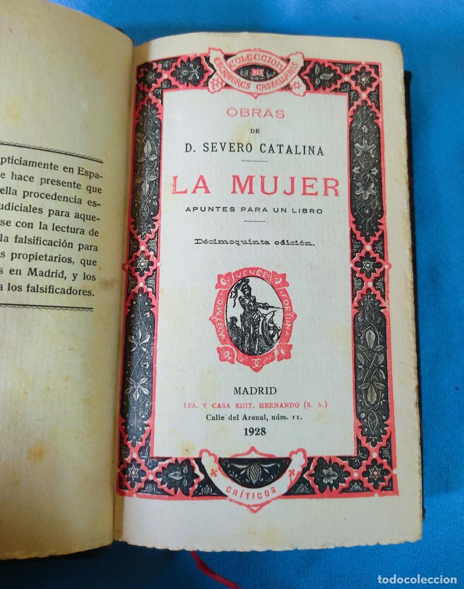 Libros antiguos: LA MUJER OBRAS DE SEVERO CATALINA A&Ntilde;O 1928 - Foto 1