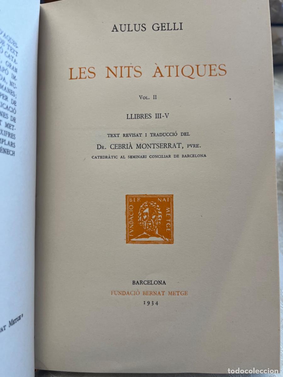 Libros antiguos: Aulus Gelli.- Les nits atiques. (2 vols.) - Foto 4