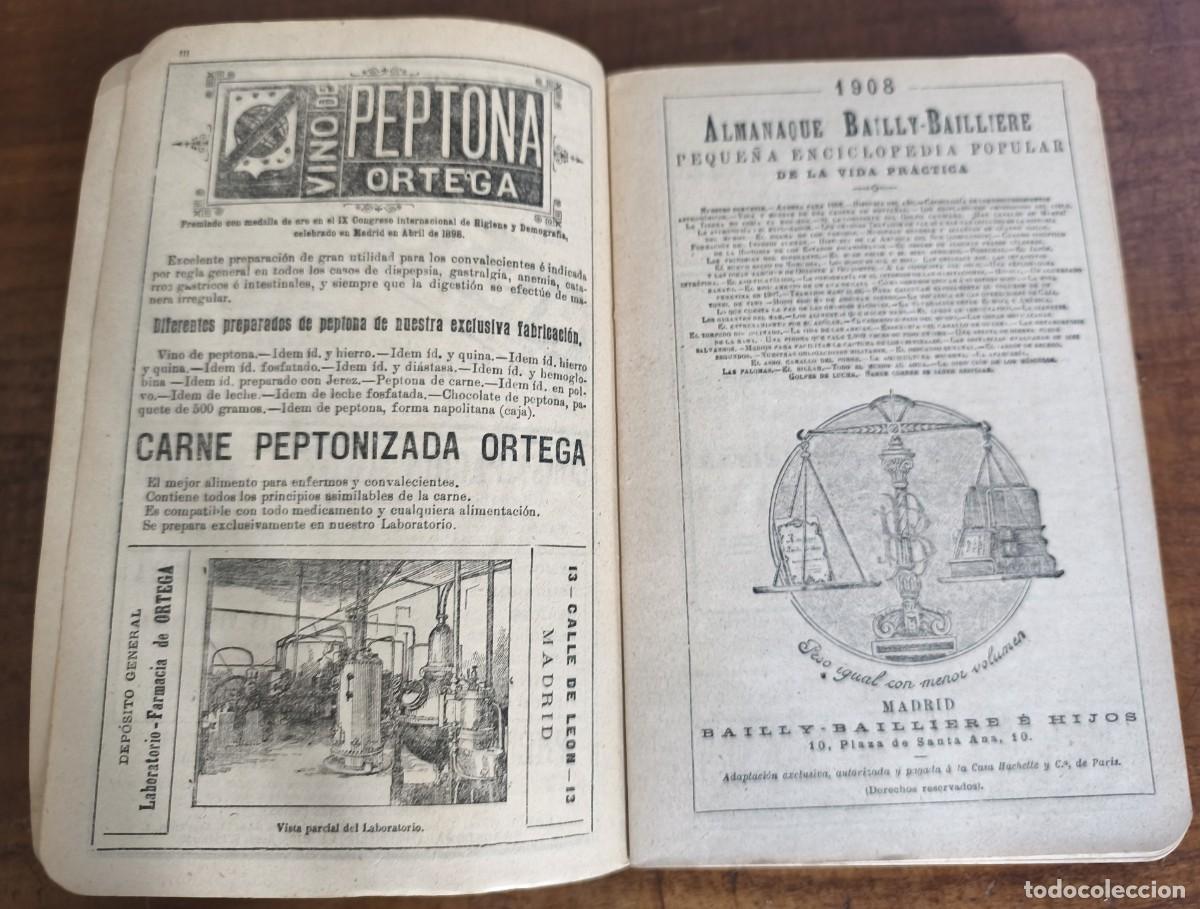 Libros antiguos: ALMANAQUE BAILLY- BAILLIERE -- 1908 -- - Foto 2