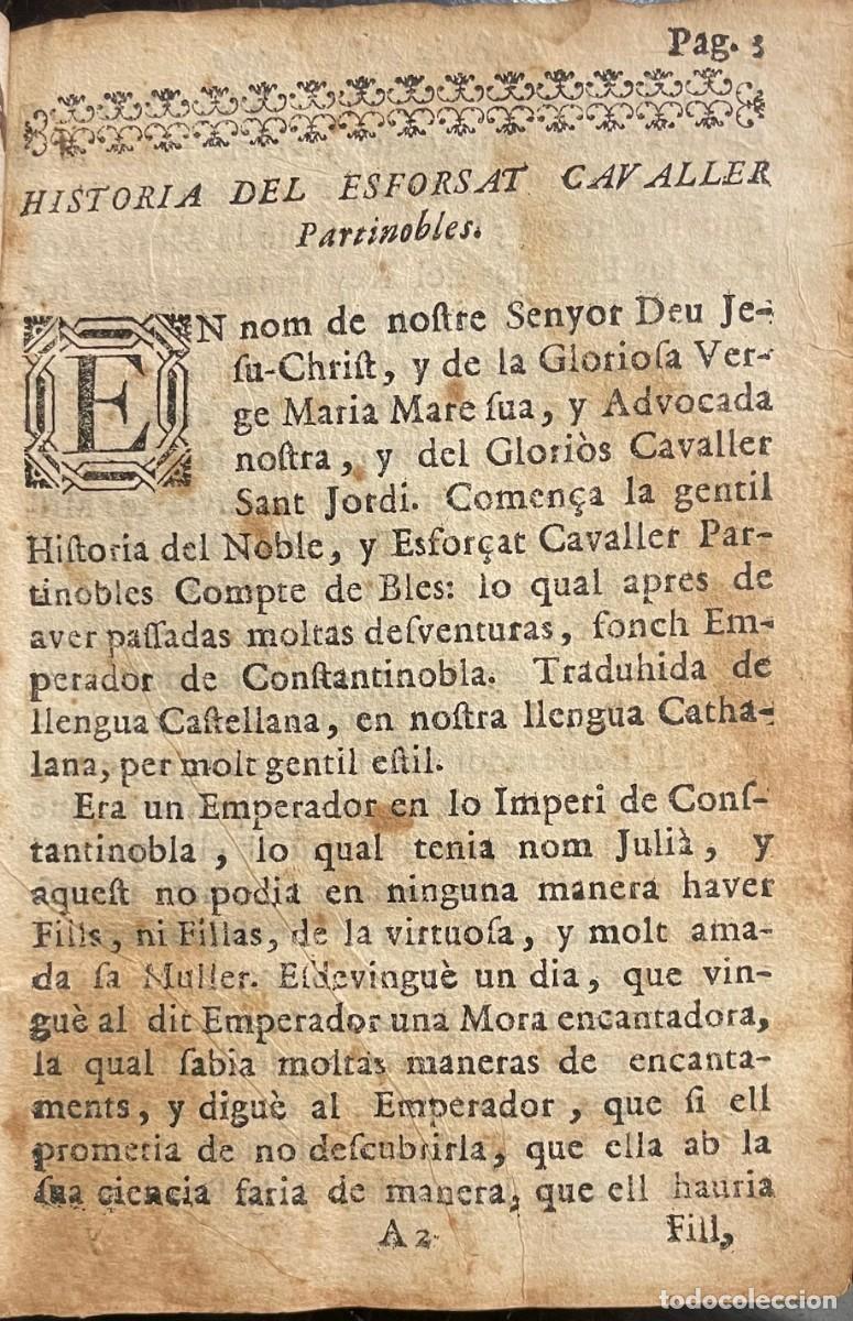 Libros antiguos: Assi Comensa la General Historia del Esfocat Cavaller Partinobles, Compte de Bles - Foto 3