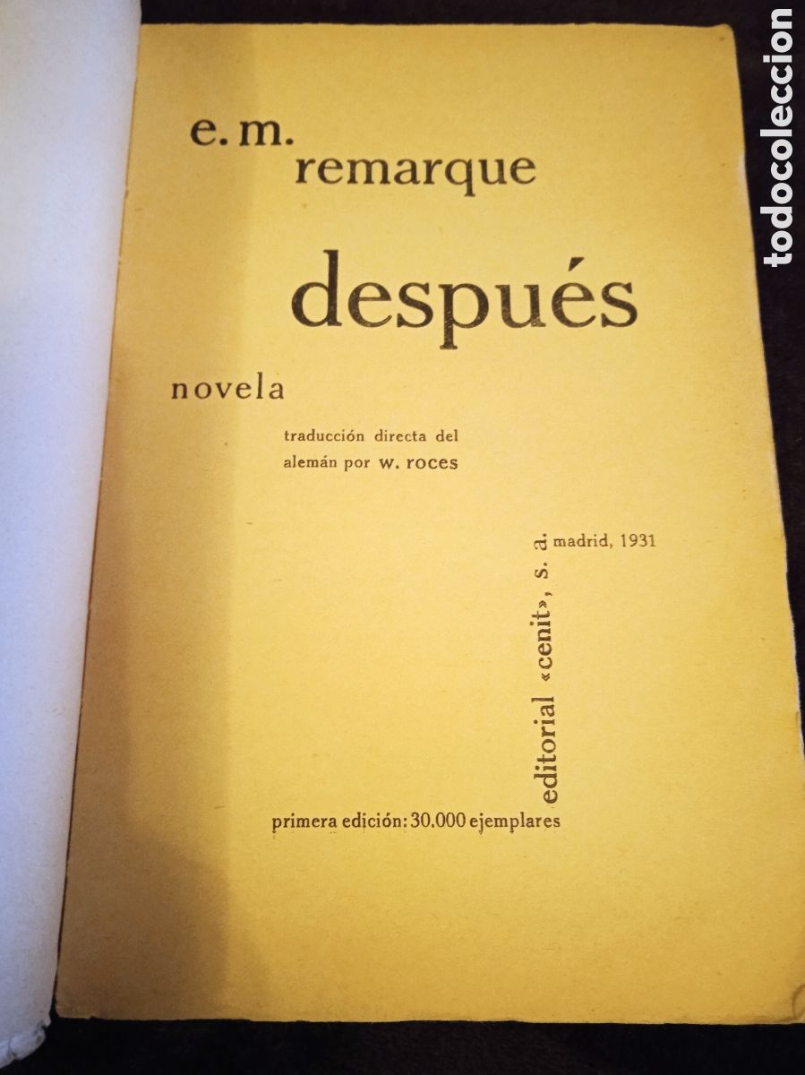 Libros antiguos: DESPUES. / REMARQUE E. M. - MADRID 1931 - Foto 2
