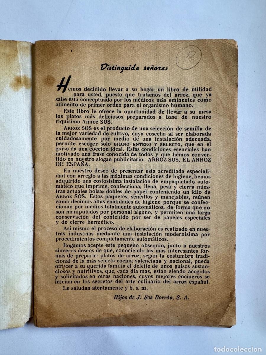 Libros antiguos: LIBRO COCINA SOS ARROZES - Foto 2