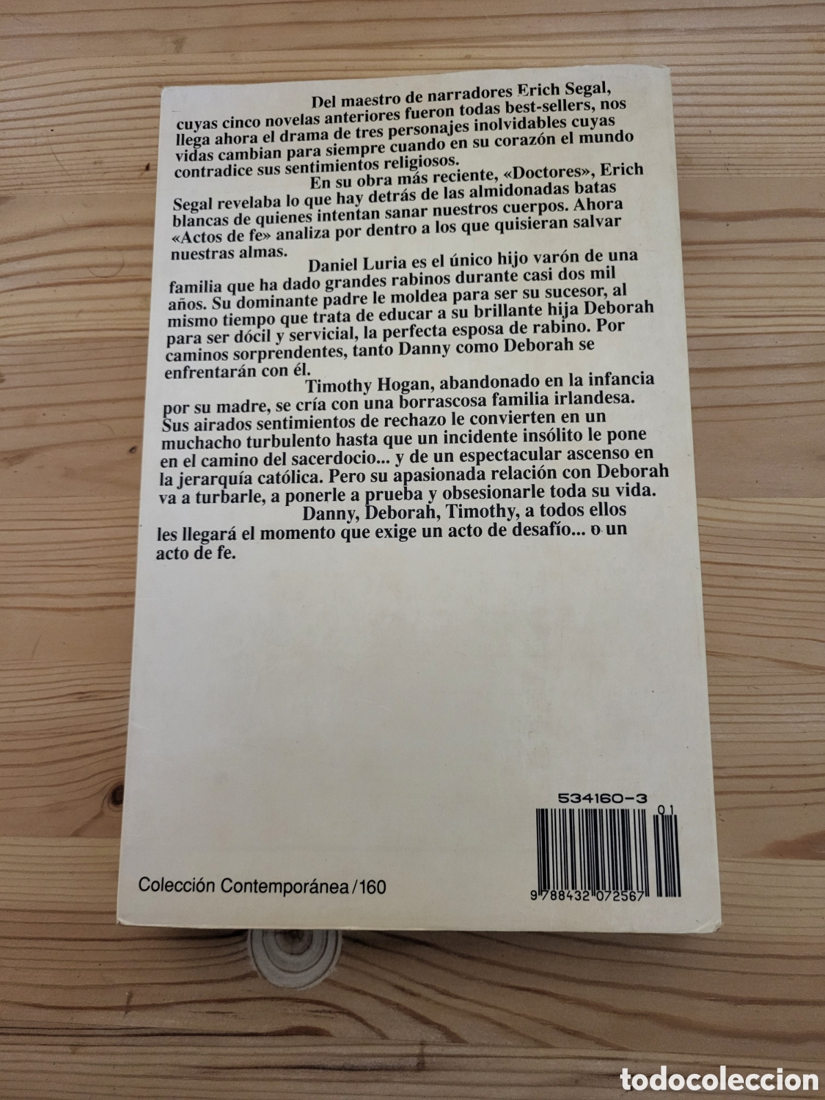 Libros antiguos: Actos de fe/Erich Segal [Planeta] - Foto 2