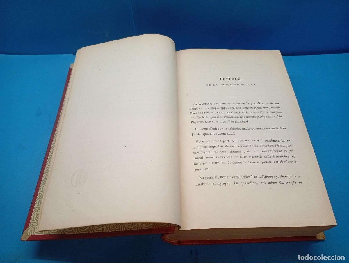Libros antiguos: COURS DE M&Eacute;CANIQUE APPLIQU&Eacute;E AUX CONSTRUCTIONS. - EDOUARD COLLIGNON - Foto 3