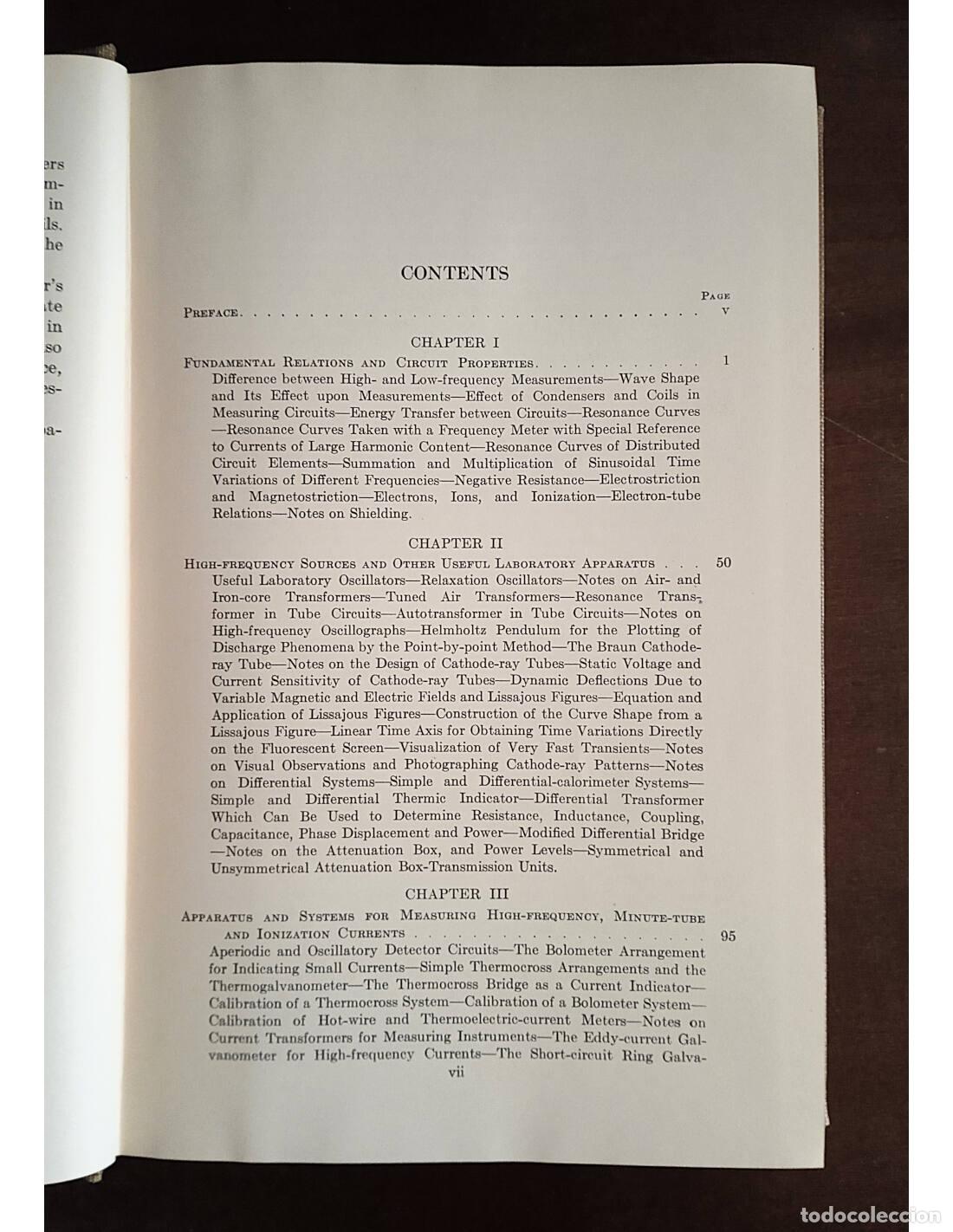 Libros antiguos: HIGH-FREQUENCY MEASUREMENTS. HUND, August. Ediciones McGraw-Hill. 1933. - Foto 3