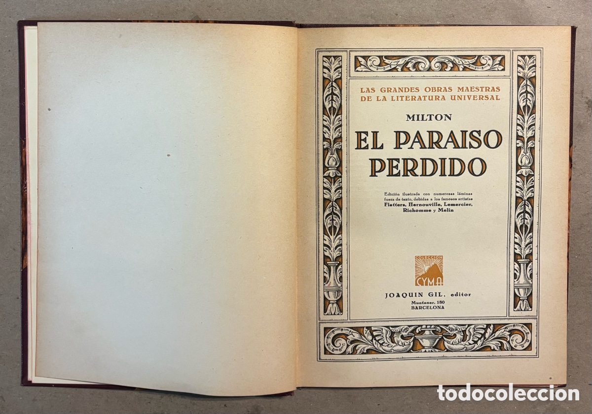 Libros antiguos: EL PARA&Iacute;SO PERDIDO. MILTON. JOAQU&Iacute;N GIL EDITOR 1935. - Foto 2