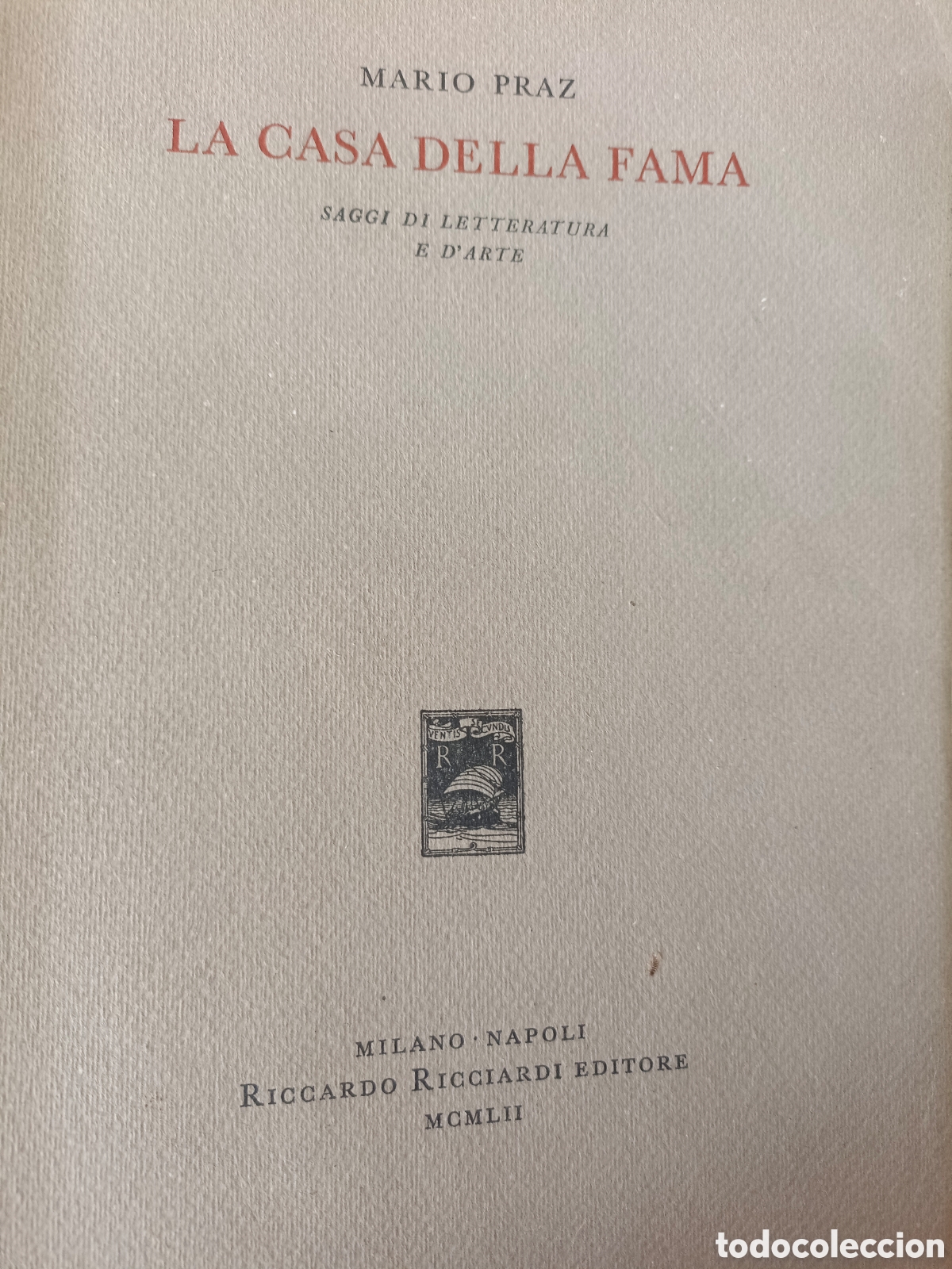 Libros antiguos: La casa della fama/ Mario Praz - Foto 1