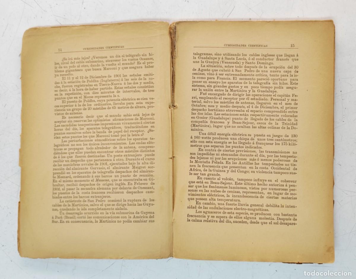 Libros antiguos: Curiosidades cient&iacute;ficas. D. Lesmes Fermoso Blanco. 1904 - Foto 4