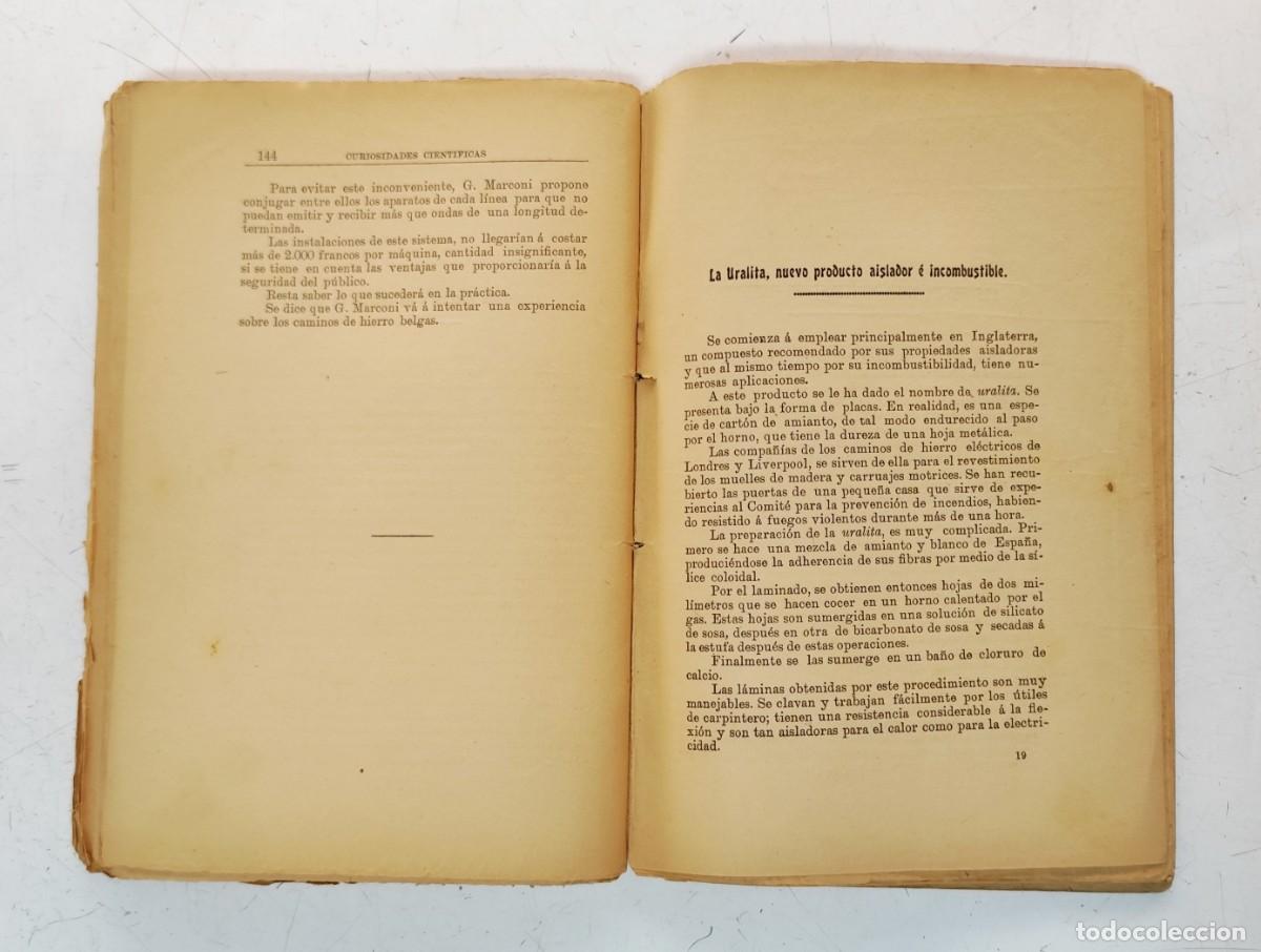 Libros antiguos: Curiosidades cient&iacute;ficas. D. Lesmes Fermoso Blanco. 1904 - Foto 6