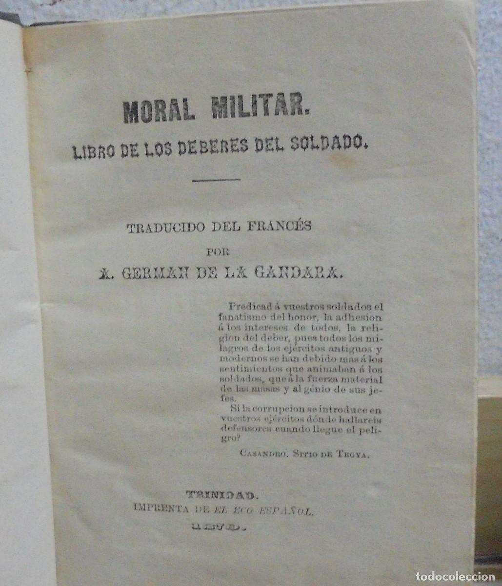 Libros antiguos: Moral militar. Libro de los deberes del soldado - Foto 2
