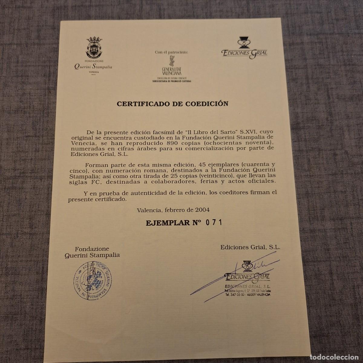 Libros antiguos: FACSIMIL II LIBRO DEL SARTO - Foto 2