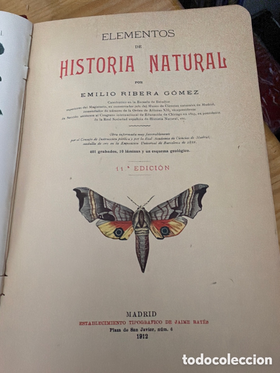 Libros antiguos: Historia natural E. Ribera - Foto 2