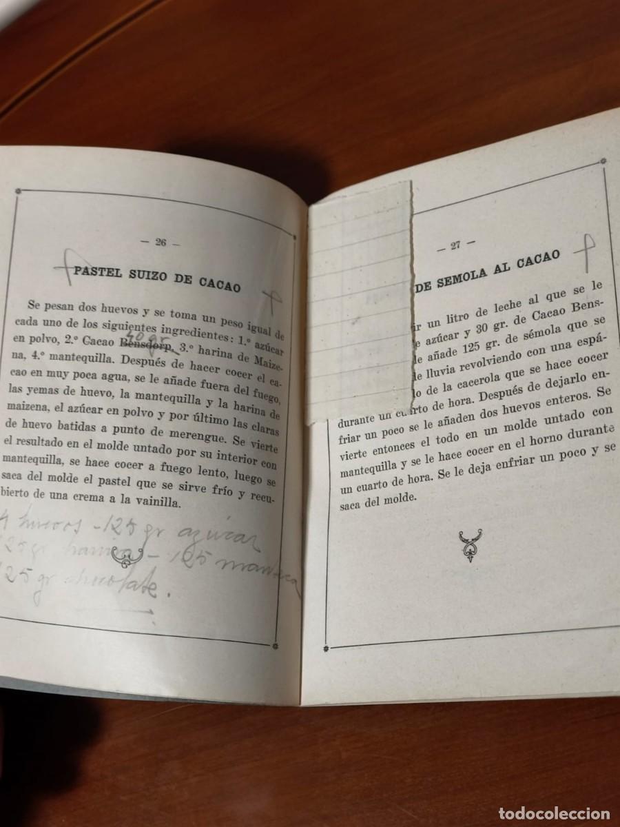 Libros antiguos: Cacao Bensdorp. Recetas escogidas - Foto 3