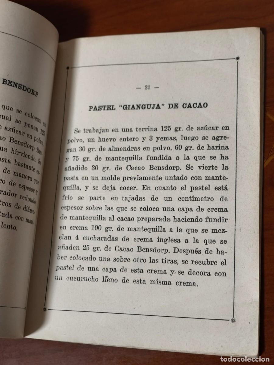 Libros antiguos: Cacao Bensdorp. Recetas escogidas - Foto 4