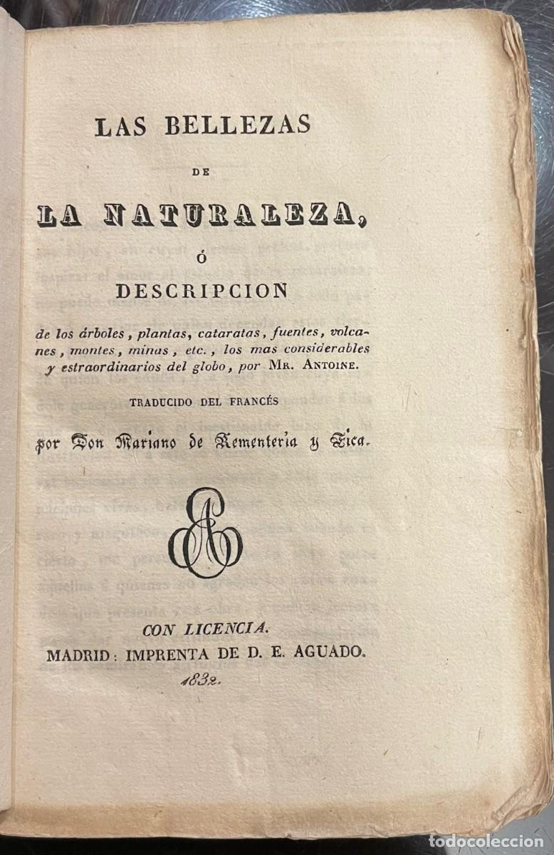 Libros antiguos: Las Bellezas de la Naturaleza &oacute; Descripci&oacute;n de los &aacute;rboles, plantas, cataratas, fuentes, volcanes, m