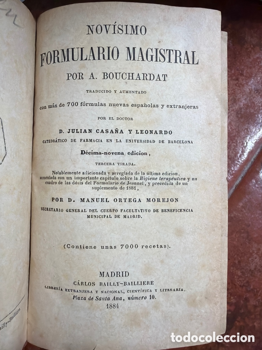 Libros antiguos: Formulario magistral Madrid 1884 - Foto 1