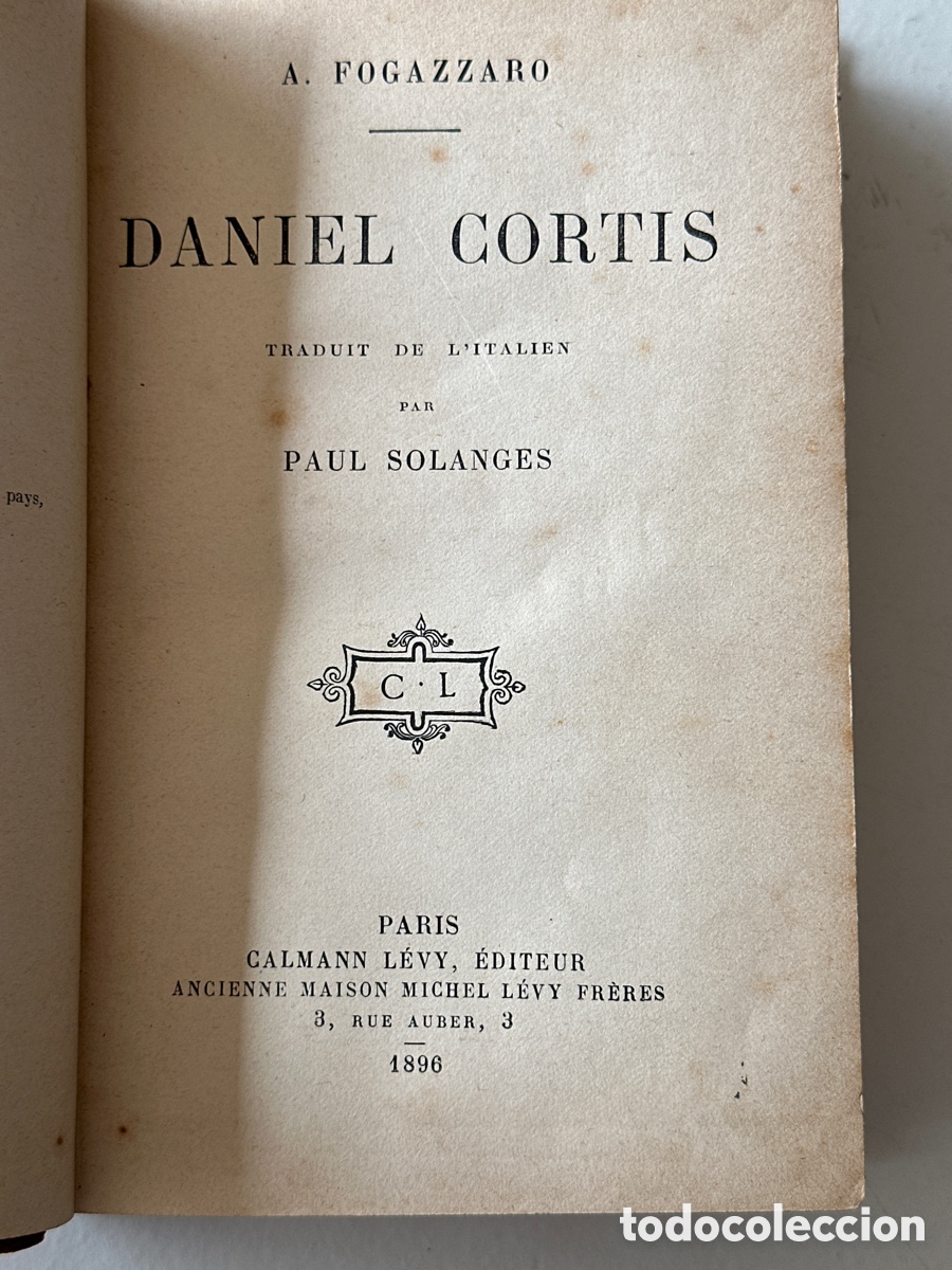 Libros antiguos: FOGAZZARO; DANIEL CORTIS. 1896 - Foto 2