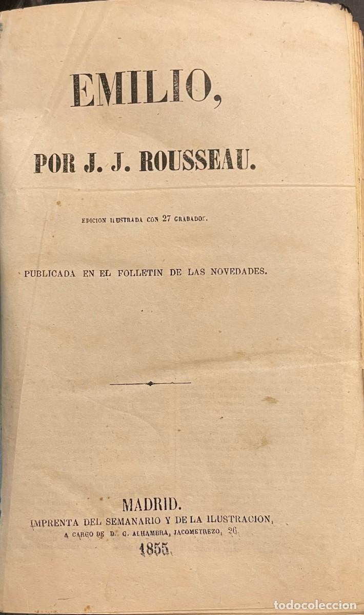 Libros antiguos: J. J. Rousseau . Emilio - Foto 2