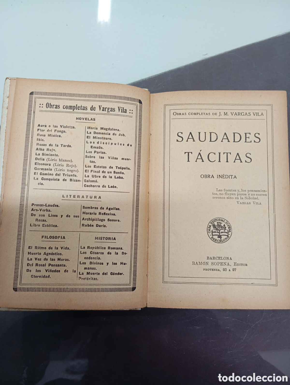 Libros antiguos: Saudades T&aacute;citas. Vargas Vila - Foto 3