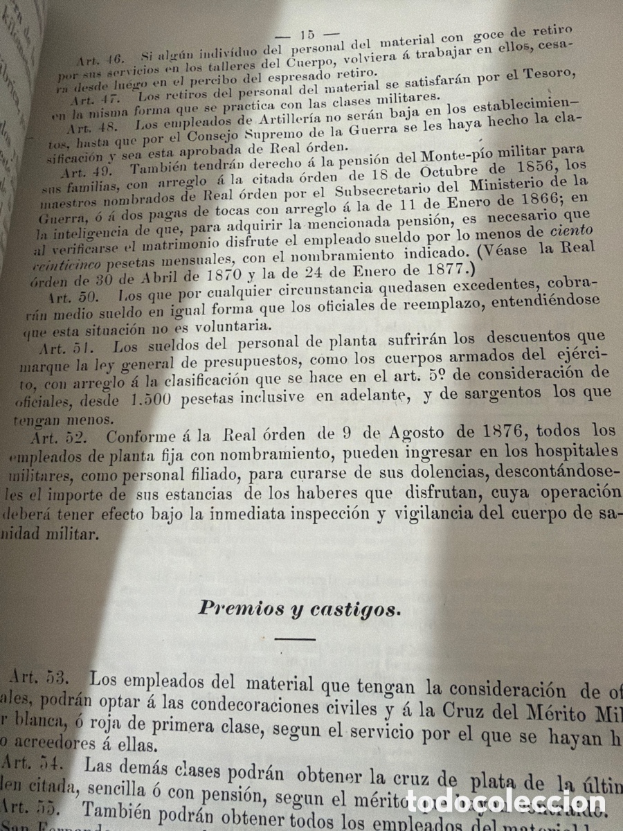 Libros antiguos: Reglamento escalaf&oacute;n y distribuci&oacute;n del personal del material 1885 - Foto 2