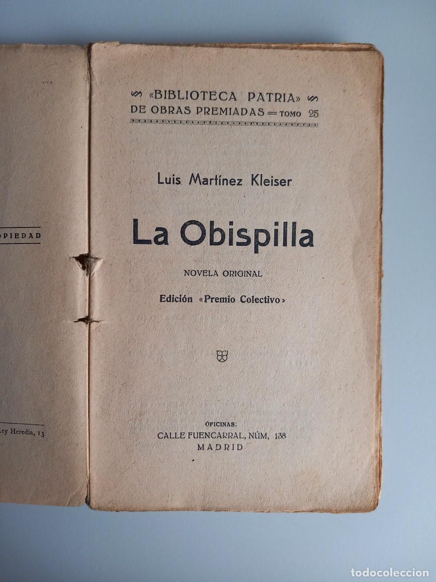 Libros antiguos: LA OBISPILLA. Biblioteca Patria - Foto 1
