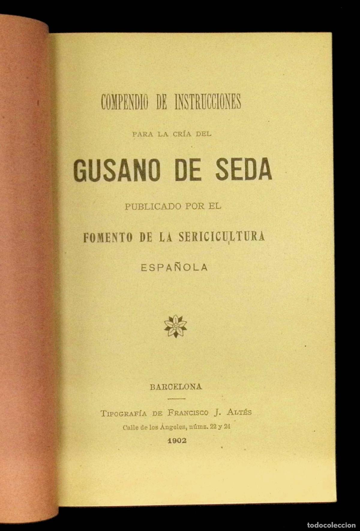 Libros antiguos: COMPENDIO DE INSTRUCCIONES PARA LA CR&Iacute;A DEL GUSANO DE SEDA. - Foto 2