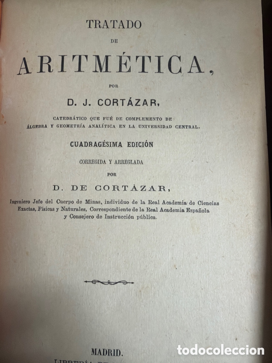 Libros antiguos: Tratado de aritm&eacute;tica Madrid 1897 - Foto 1