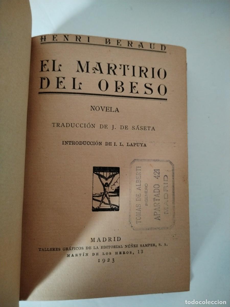 Libros antiguos: El martirio del obeso - Foto 1