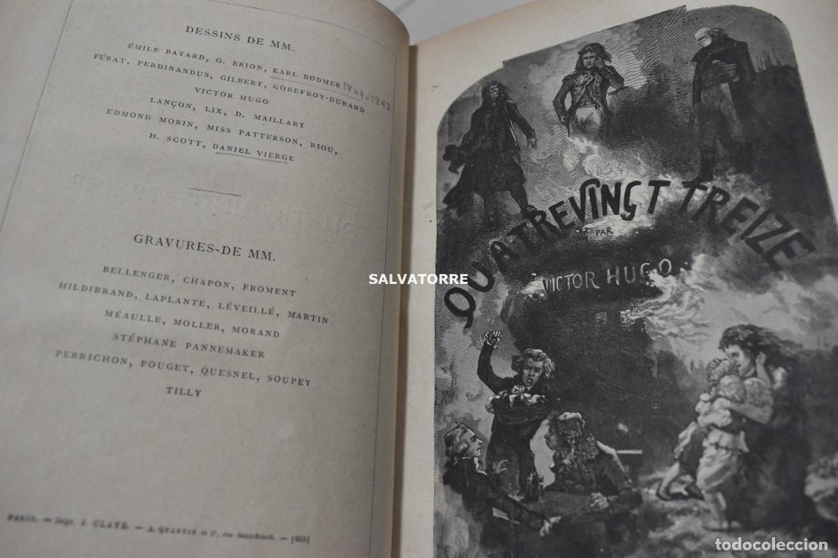 Libros antiguos: VICTOR HUGO QUATREVINGT TREIZE EN FRANC&Eacute;S. - Foto 2