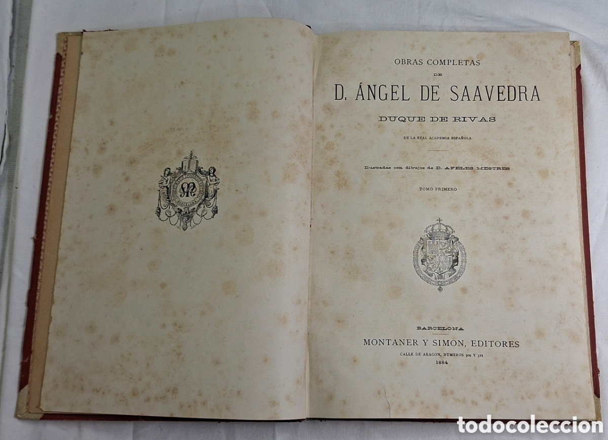 Libros antiguos: Obras Completas del Duque de Rivas, publicado en 1884. - Foto 2