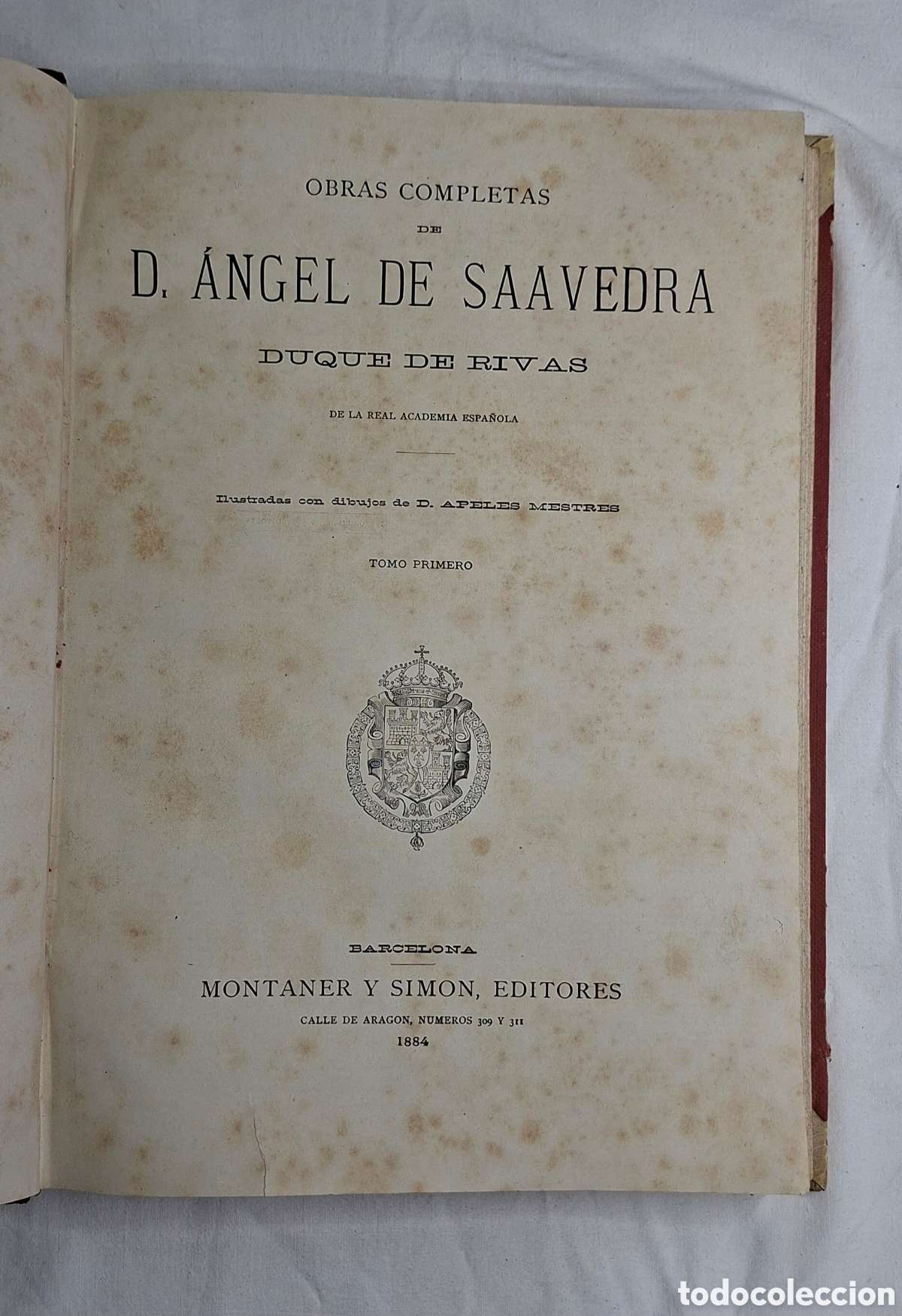 Libros antiguos: Obras Completas del Duque de Rivas, publicado en 1884. - Foto 1