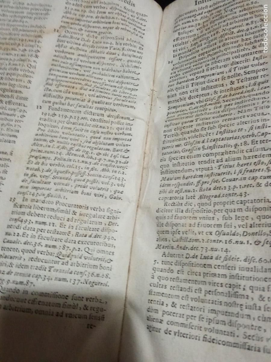 Libros antiguos: De confidentiali Haeredis Institutione .1697. - Foto 5