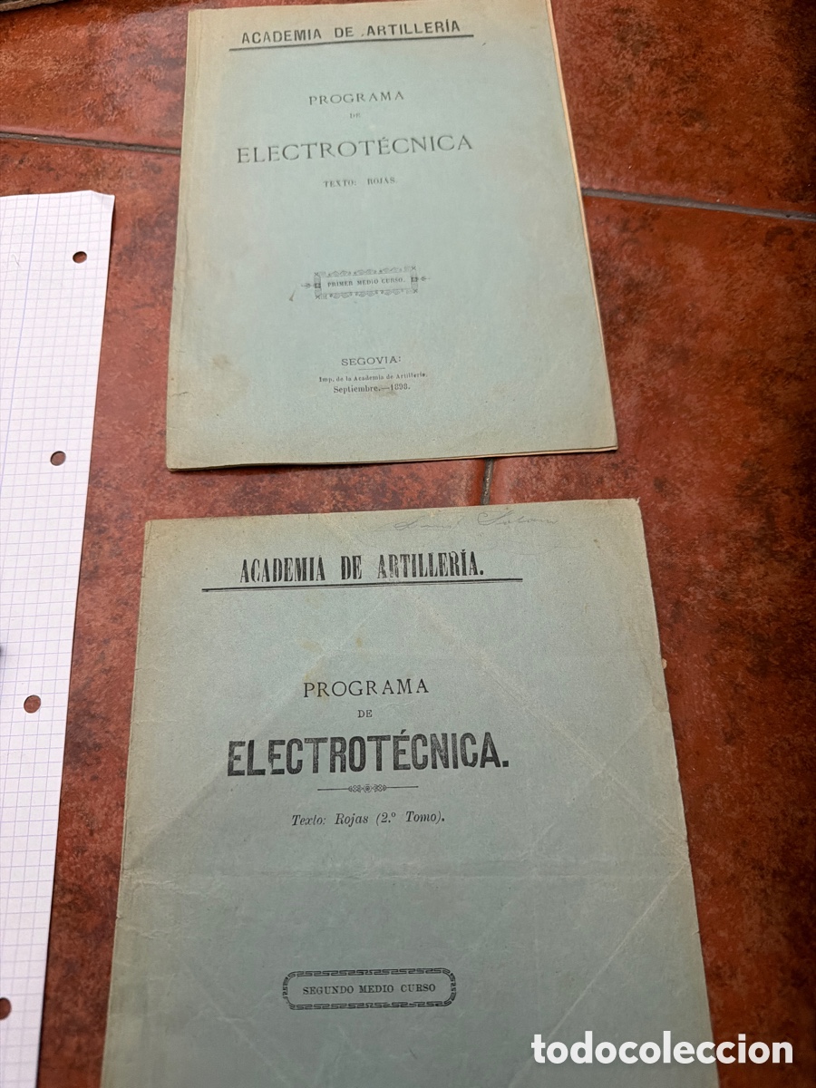 Libros antiguos: Academia de artiller&iacute;a programa de electrot&eacute;cnica Segovia - Foto 1