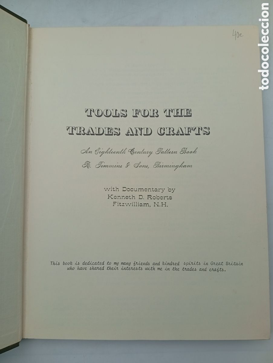 Libros antiguos: Tools for the trades and Crafts facs&iacute;mil - Foto 2