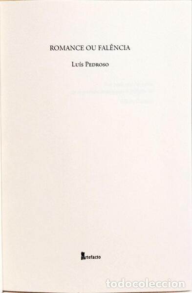 Libros antiguos: PEDROSO. (Lu&iacute;s) - ROMANCE OU FAL&Ecirc;NCIA. - Foto 2