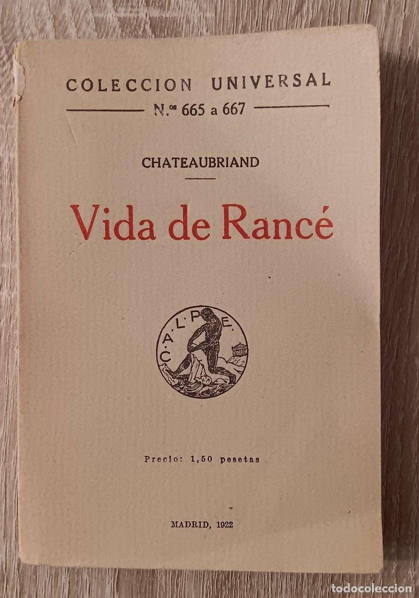 Libros antiguos: VIDA DE RANCE CHATEAUBRIAND COLECCION UNIVERSAL - Foto 1