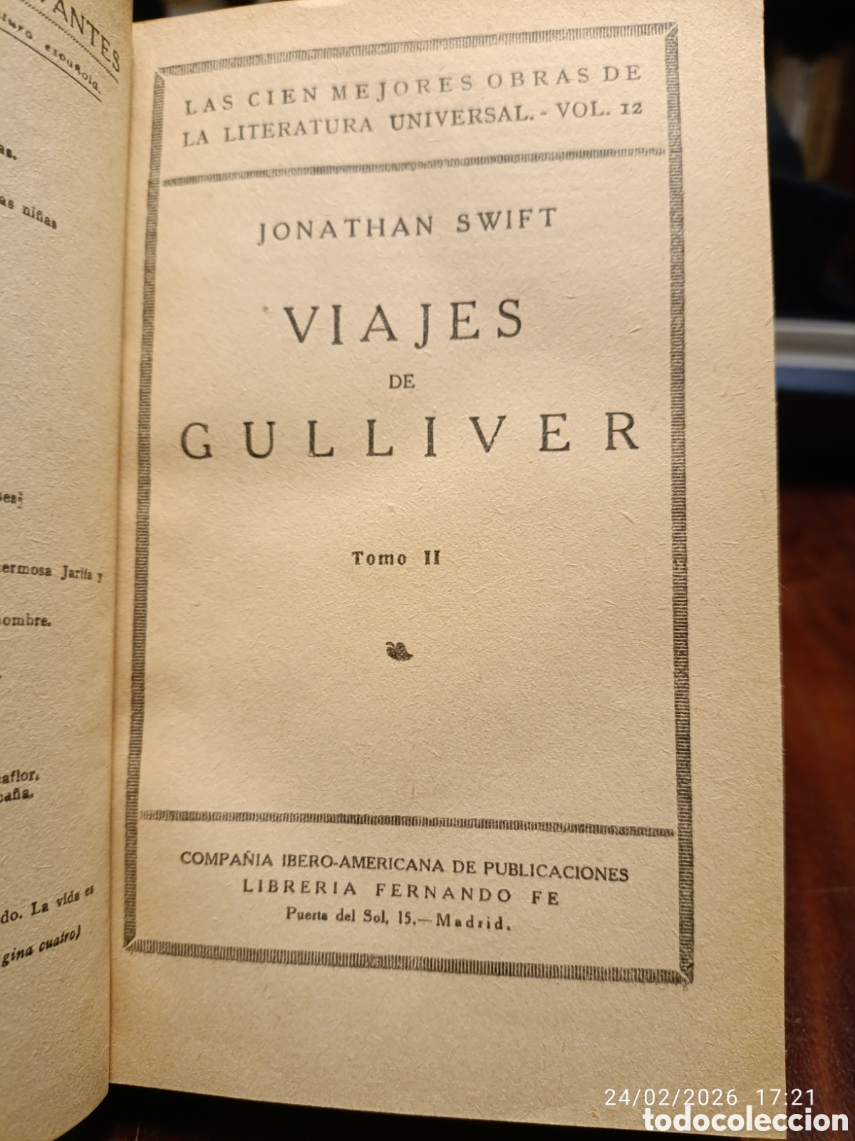 Libros antiguos: Viajes de Gulliver. Jonathan Swift. - Foto 1
